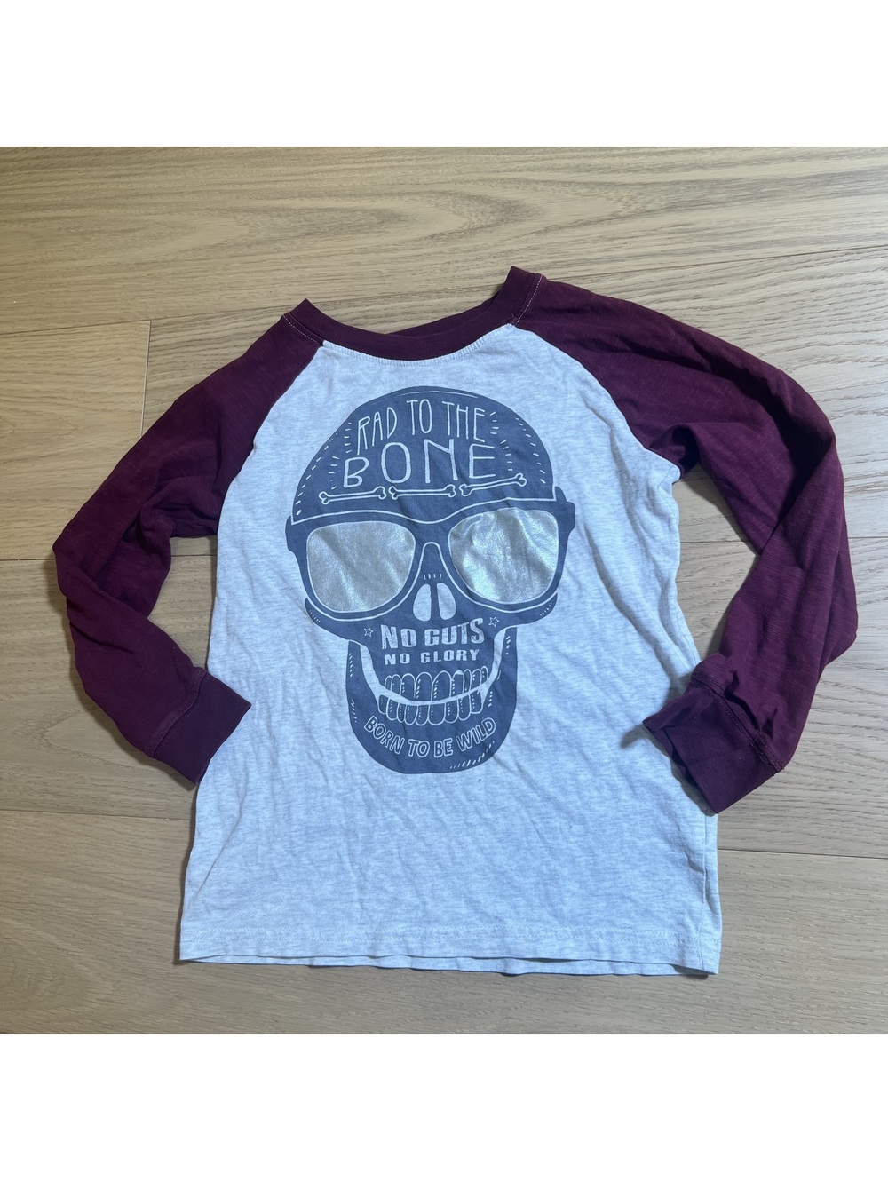 Carter's Kids' Beige Long-Sleeve Raglan Tee – Size 7
